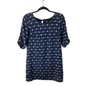 Lily Rose 1960s Inspired Shift Dress with Bird Print Size Small Whimsical Retro